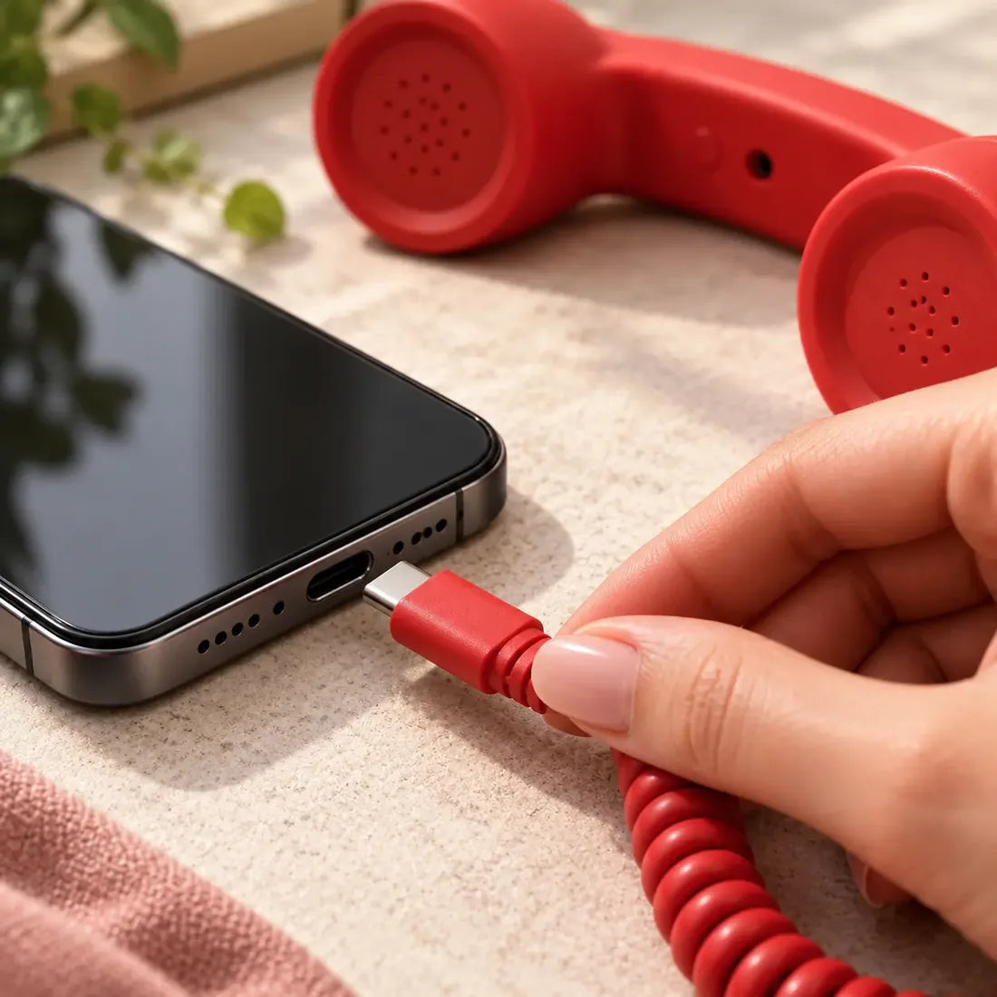Close-up of the RetroCall USB-C plug